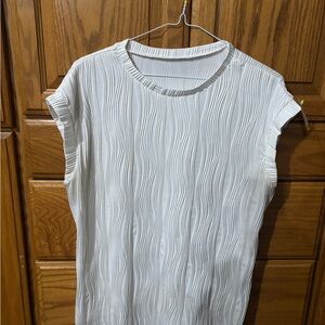 Elegant White Textured Women's Top